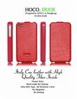 Red Italy Cow Leather Cover for Iphone 4g