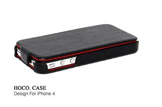 Black Italy Cow Leather Case for Iphone 4g