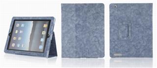 Blue Natural Jeans Style  Leather Case for Ipad2
