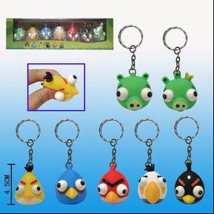 PVC Angry Bird Google-eyed Keychain Gifts