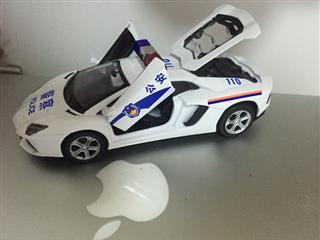 custom white color Lamborghini die cast pull back police cars toy