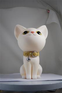 OEM custom plastic piggy bank vinyl cute cat coin bank factory